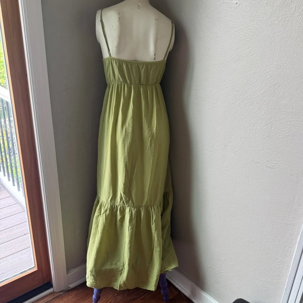 Abercrombie and Fitch lime green maxi spaghetti strap maxi dress nwot